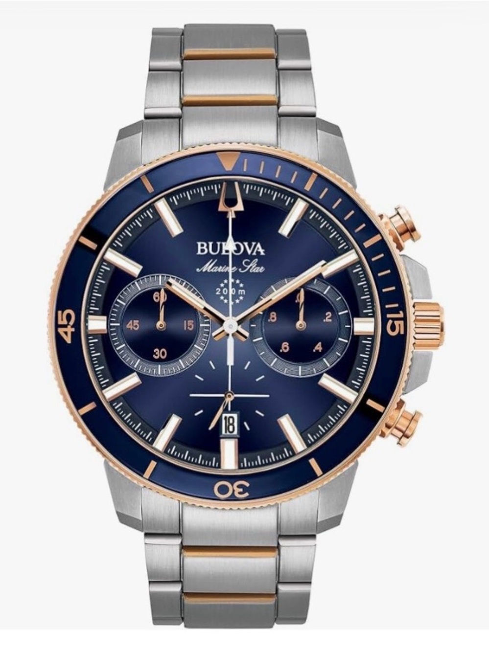 Bulova Blue Dial Two-Tone Chronograph Watch